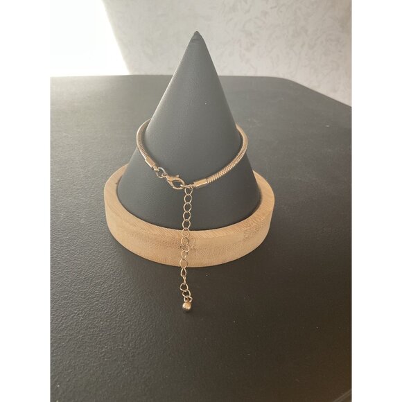 Gold-Tone Snake Chain Bracelet With Adjustable Length & Lobster Clasp - Picture 3 of 3